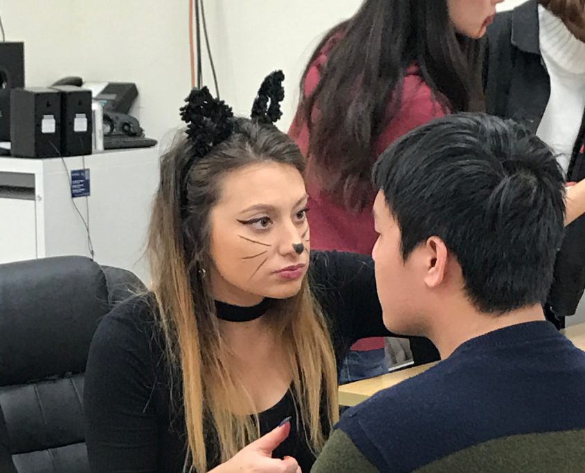 Brooklyn College students volunteering in the community