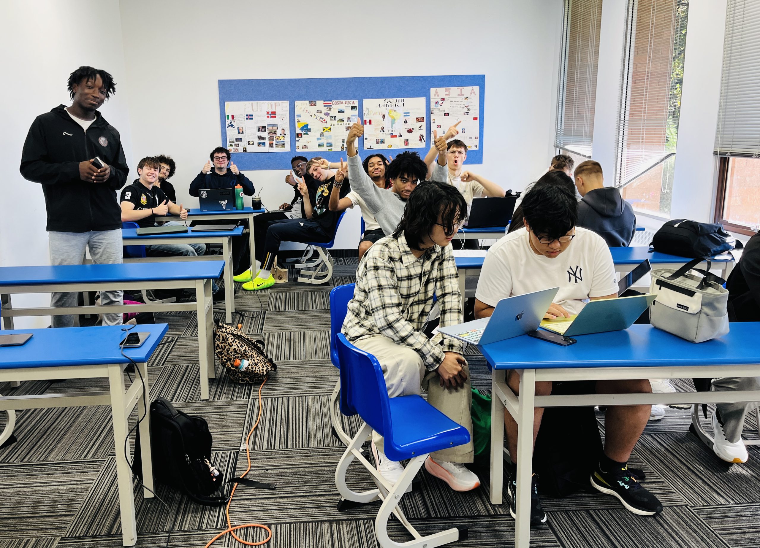 Students studying in class